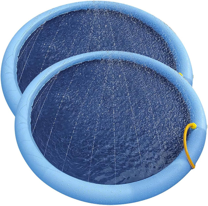 infactory Sprinklerpool: 2er-Set Wasser-Spielmatte für Kinder & Hunde, Schlauchanschluss, PVC (Sprit