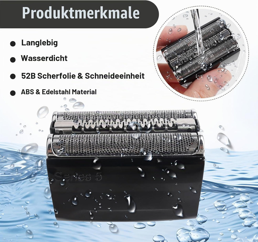 2 Stück Ersatz-Scherkopf Kompatibel mit Series 5, 52B Rasierköpfe Ersatzklingen Klingen Rasierkopf f