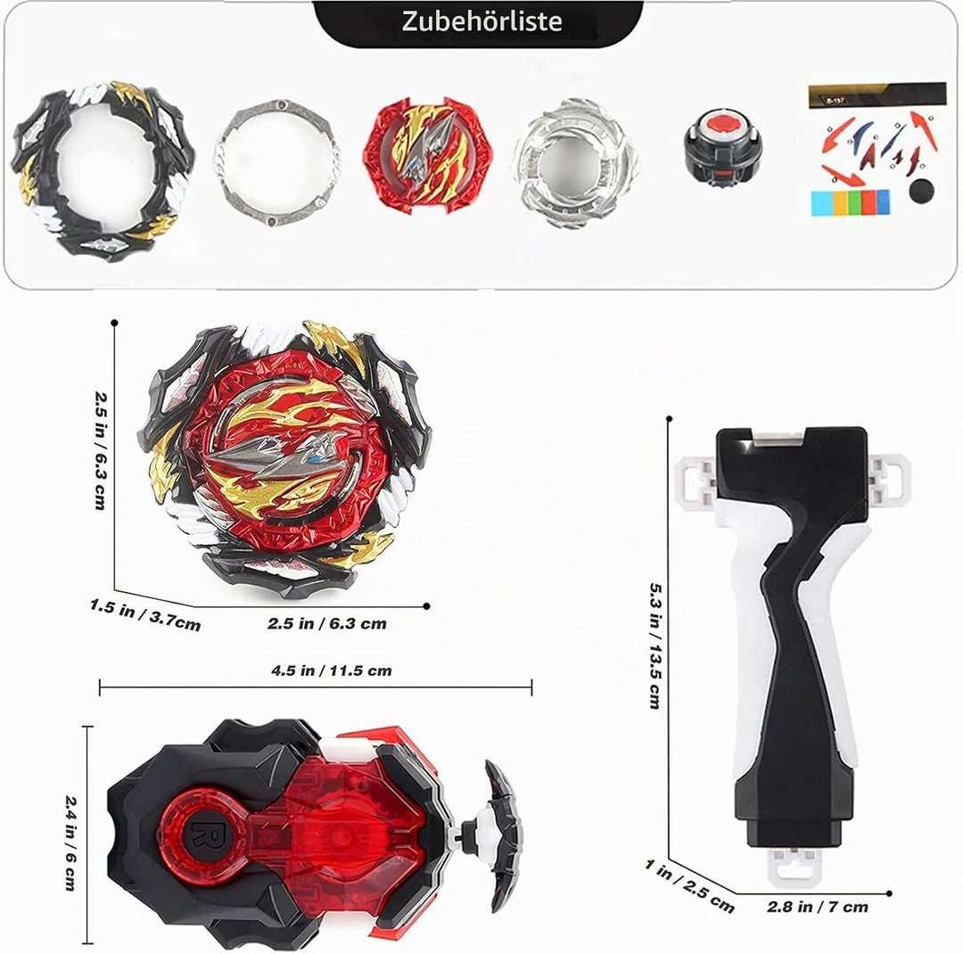 Bay Kampfkreisel Booster B197 Divine Metal Spielzeugset mit Starter &amp; Griff | Kompatibel mit Burst S