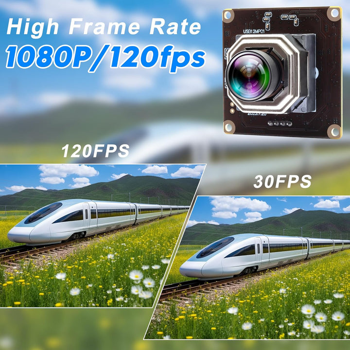 ELP USB Kameramodul 4K Autofokuskamera 1080P@120fps Hochgeschwindigkeitskamera 12MP Weitwinkel Keine