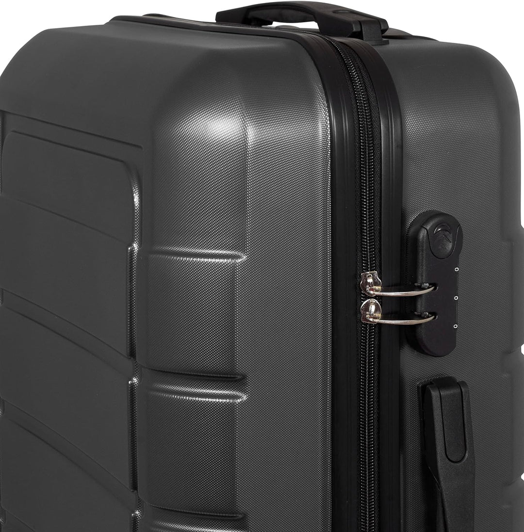 Monopol Handgepäck Leicht Hartschale Como 57 cm 42 Liter 4 Räder Zahlenschloss Anthrazit Handgepäck