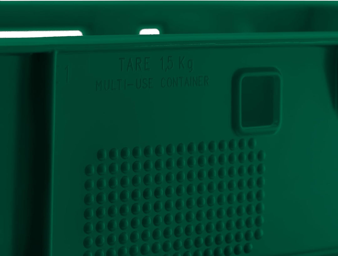 BURI 10 Stück Fleischkiste E1 Lagerkiste 60x40x12,5 cm Metzgerkiste Eurobox Dunkelgrün - flache Stap