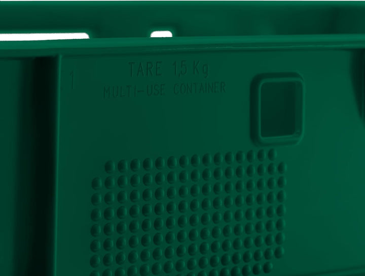 BURI 10 Stück Fleischkiste E1 Lagerkiste 60x40x12,5 cm Metzgerkiste Eurobox Dunkelgrün - flache Stap