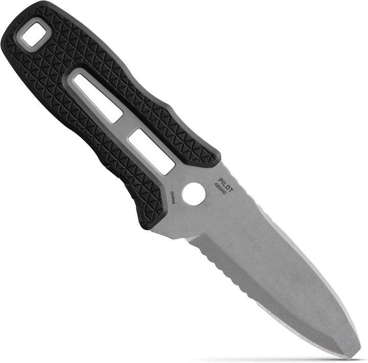 NRS Edelstahl Bootsmesser Pilot Knife 18,4cm Black, Black