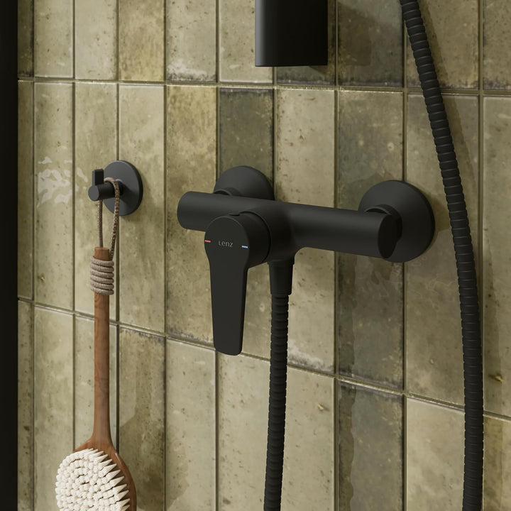 Lenz Brausearmatur MOLA in schwarz-matt – hochwertige und moderne Brausearmatur – mit Anti-Fingerabd