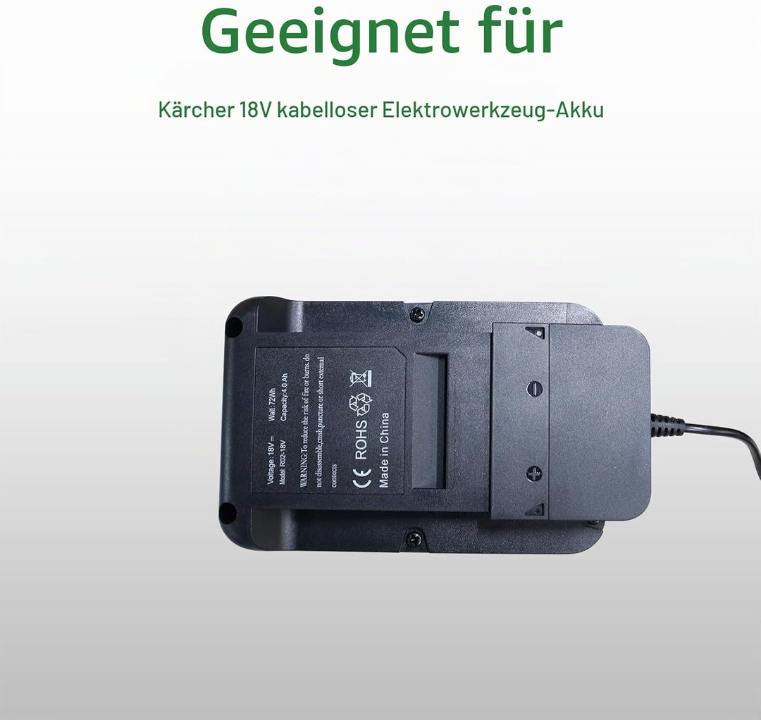 Komfortables Ladegerät für Kärcher Akku-Schnellladegerät-Set - schwarz