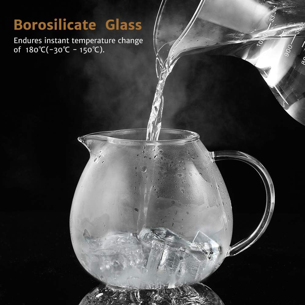 glastal 1500ml Silberne Teekanne mit Stövchen Teebereiter Glas und Edelstahl Teewärmer Teekanne Suit