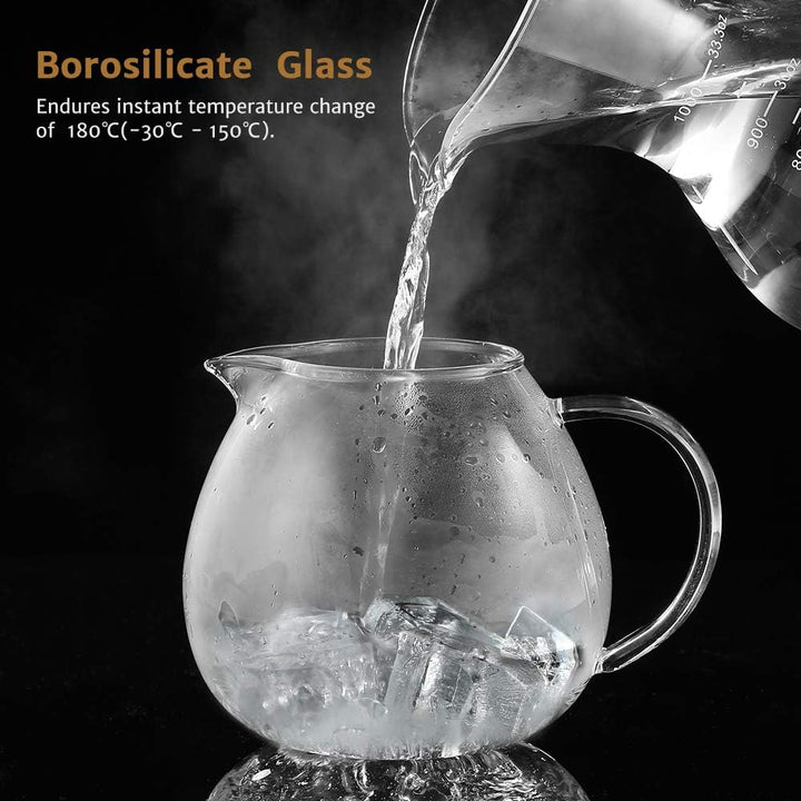 glastal 1500ml Silberne Teekanne mit Stövchen Teebereiter Glas und Edelstahl Teewärmer Teekanne Suit