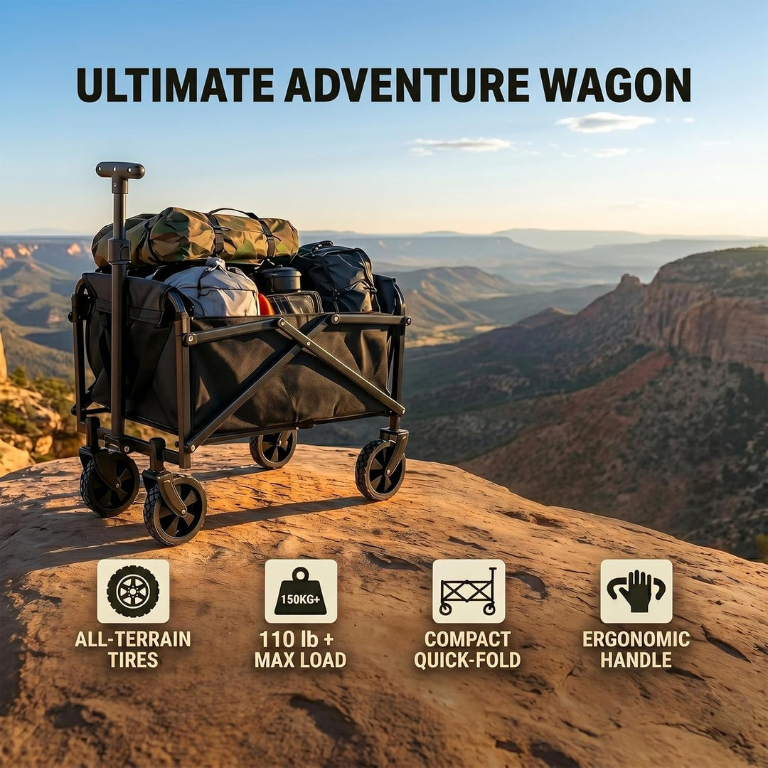 Bollerwagen Klappbar 80x64x45cm 40kg Camping | stahlrahmen robustes oxford gewebe abnehmbar waschbar