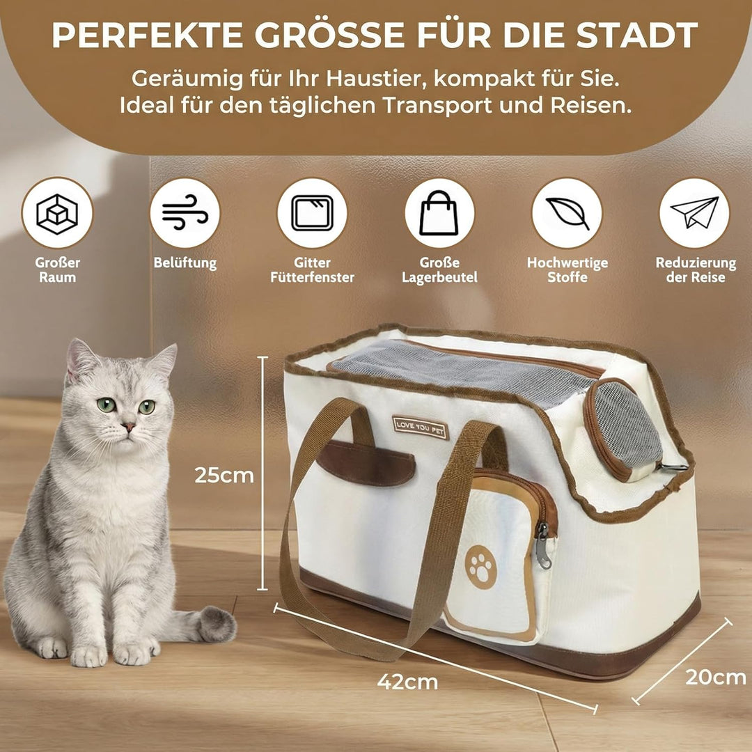 Katzenrucksack und Hunderucksack für Kleine Hunde bis 5kg, Atmungsaktive Katzentransporttasche Faltb