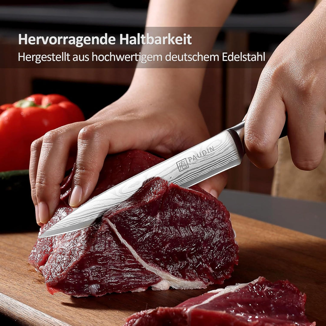 PAUDIN Kochmesser Allzweckmesser Profi 13cm Scharf Küchenmesser Chefmesser aus rostfreiem Deutscher