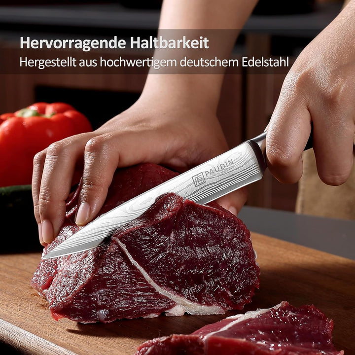 PAUDIN Kochmesser Allzweckmesser Profi 13cm Scharf Küchenmesser Chefmesser aus rostfreiem Deutscher
