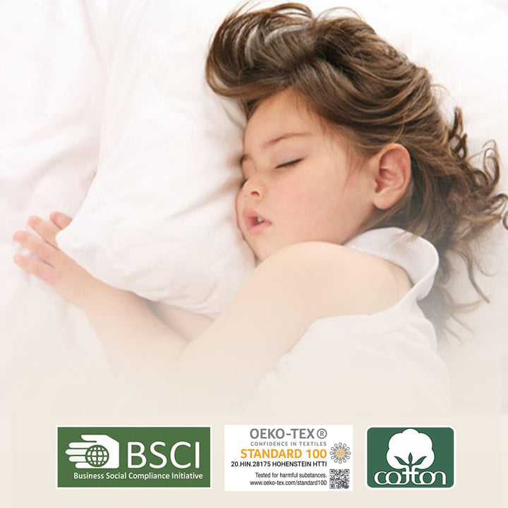 Pizuna Luxuriöser Soft-Satin 2er Pack Kissenbezug 40 x 80 cm Weiss, 600 Fadenzahl Baumwolle Kissenbe