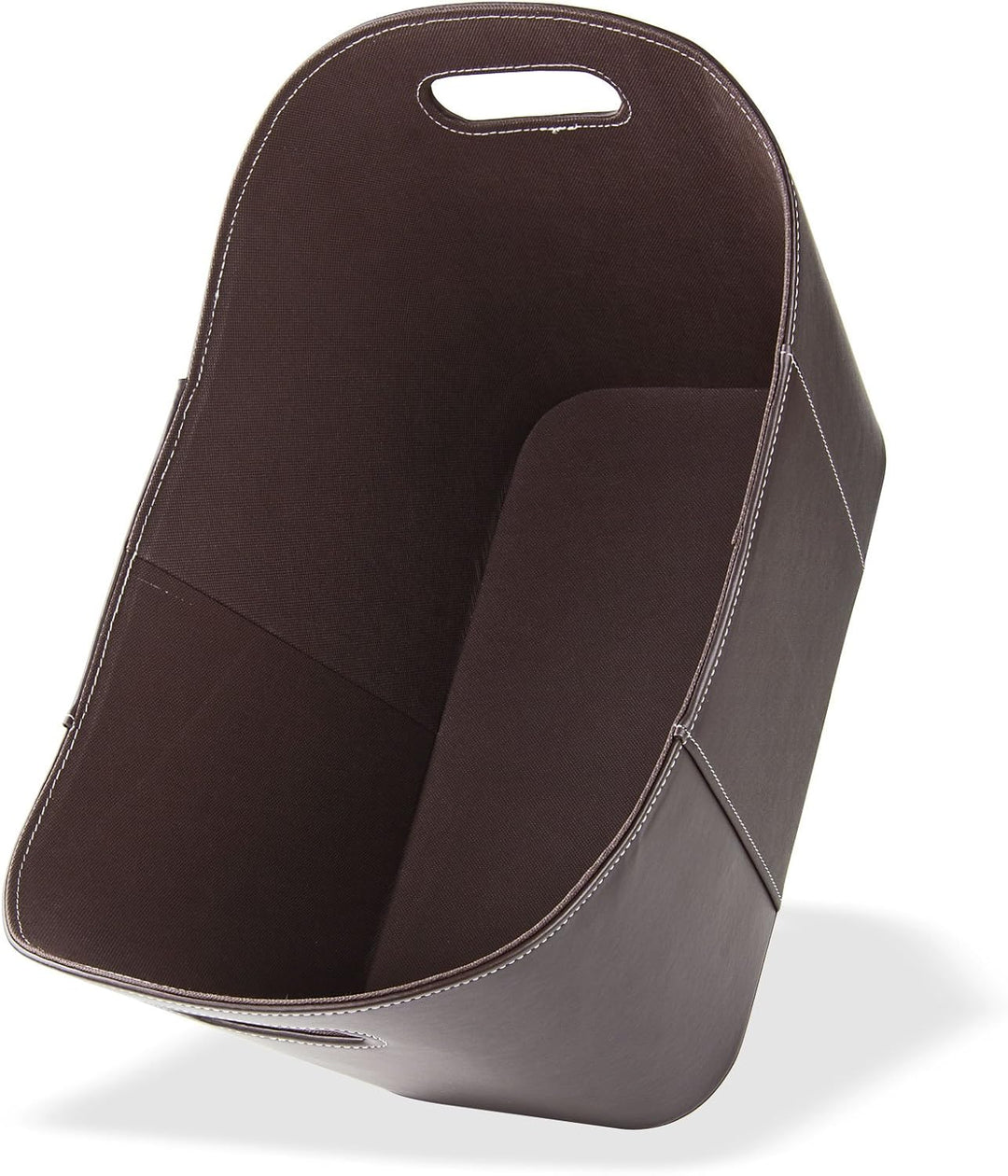 Holzkorb Tasche Korb Kaminholzkorb Brennholzkorb Feuerholzkorb Brennholzholztasche Kunstleder braun