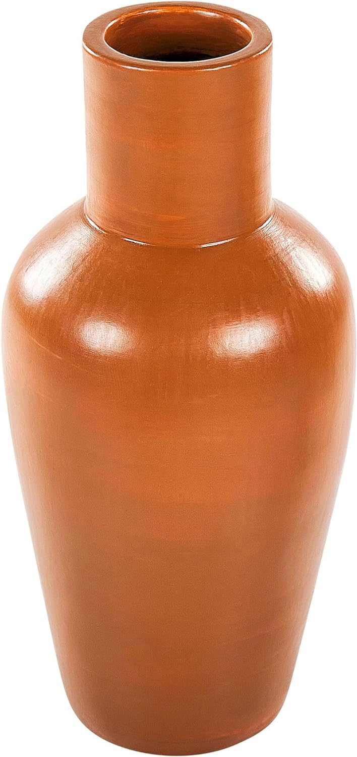Dekorative Vase aus Terrakotta Handgefertigte Töpferei Orange Karfi