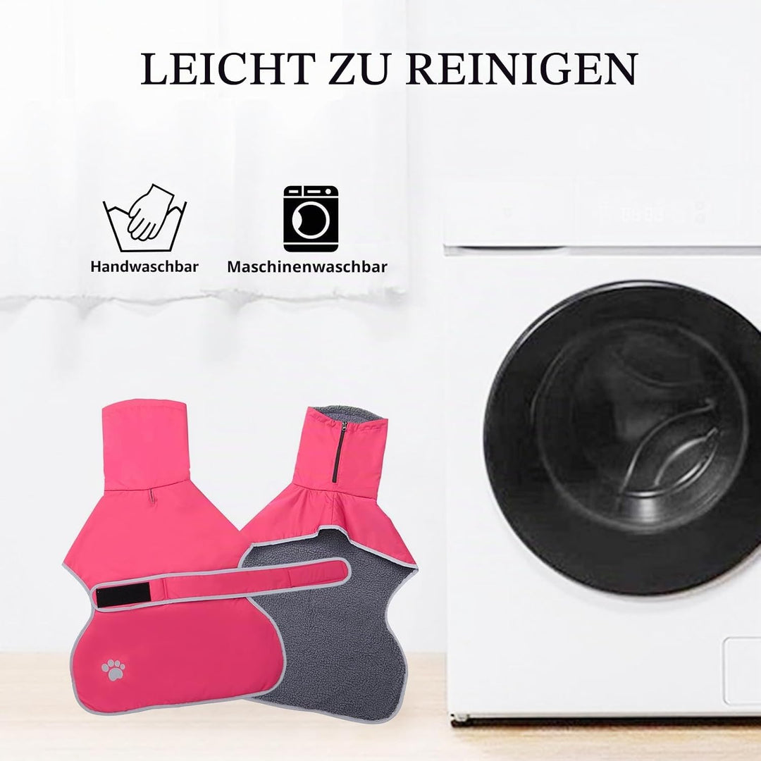 Geyecete Hunde Wintermäntel fur Windhund,Hundejacken mit plüschfutter,Wasserdichter Regenmantel Wind
