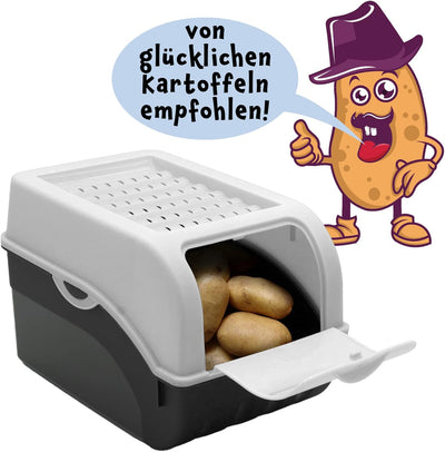 ARTECSIS Kartoffel Aufbewahrungsbox weiss 2er Set I Gemüsebox Kartoffelbox mit Deckel für ca. 4 kg K