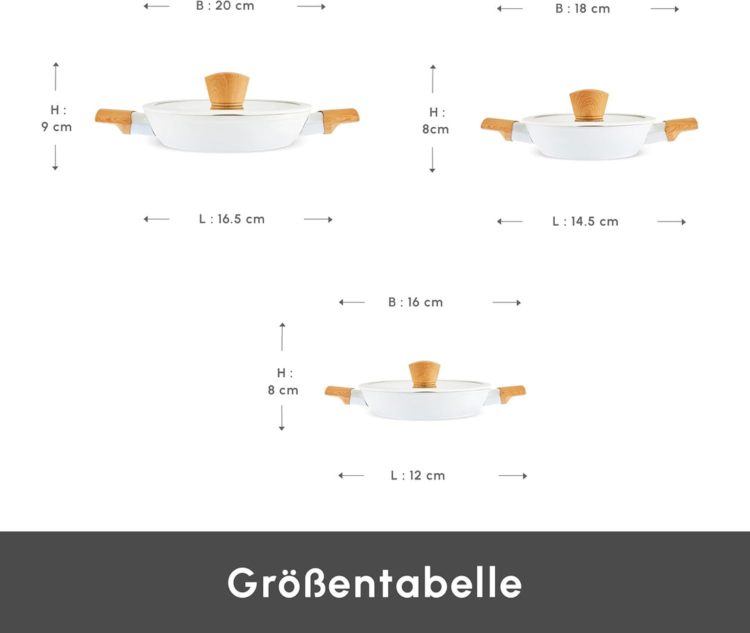 KARACA Schalenset Schweizer Mandeln 6 teilig für Snacks und Nüsse Creme Mandelförmig Flach, Elegante