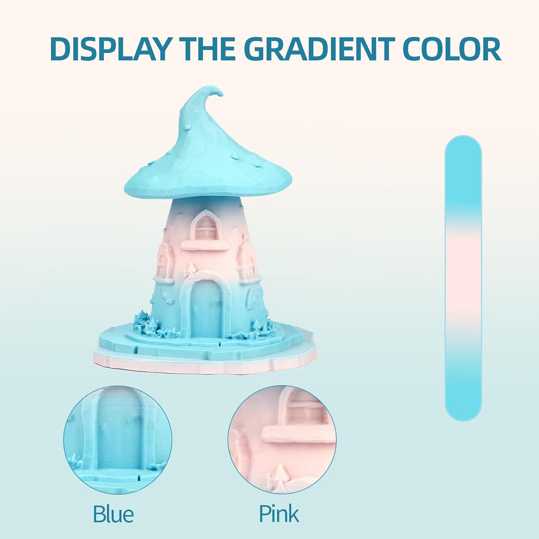ERYONE Matte PLA 3D Drucker Filament 1.75mm, Matte Gradient Rainbow PLA, Massgenauigkeit +/- 0.03 mm