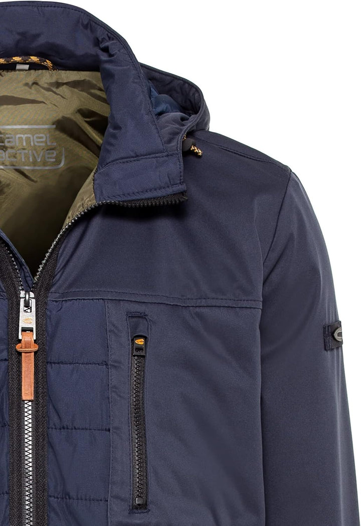 camel active Herren Hybrid-Blouson mit Kapuze 29 Blau, 29 Blau