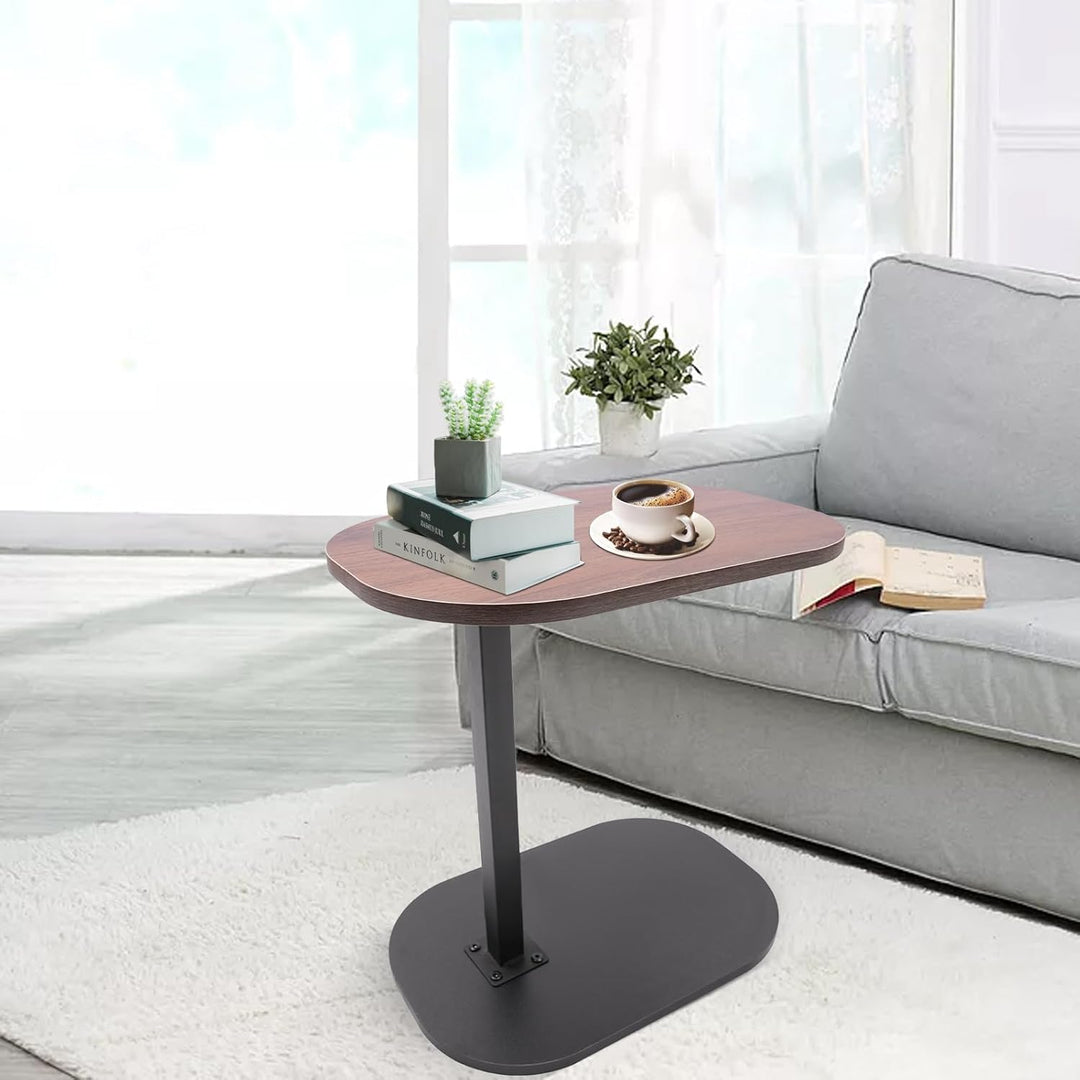 C-förmiger Beistelltisch höhenverstellbar 45–80cm, drehbare & neigbare Tischplatte, Sofatisch Nachtt