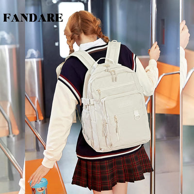 FANDARE Beiläufig Rucksack Schulrucksack Schulranzen Daypacks mit 15.6 Zoll Laptopfach Schultaschen