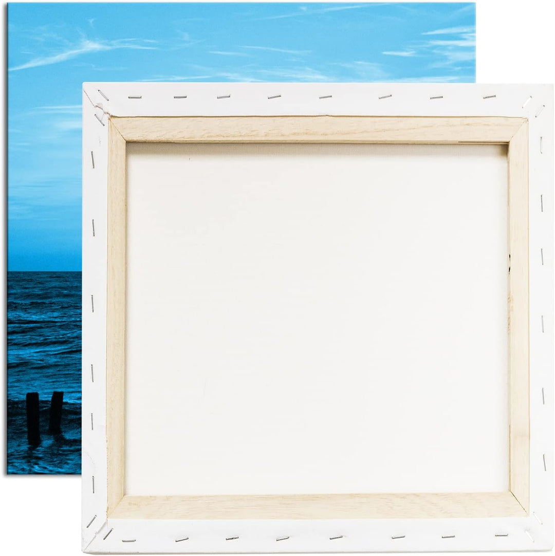 Sonnenuntergang an der Ostsee im Format: 60x60 Effekt: Zeichnung als Leinwandbild, Motiv auf Echthol