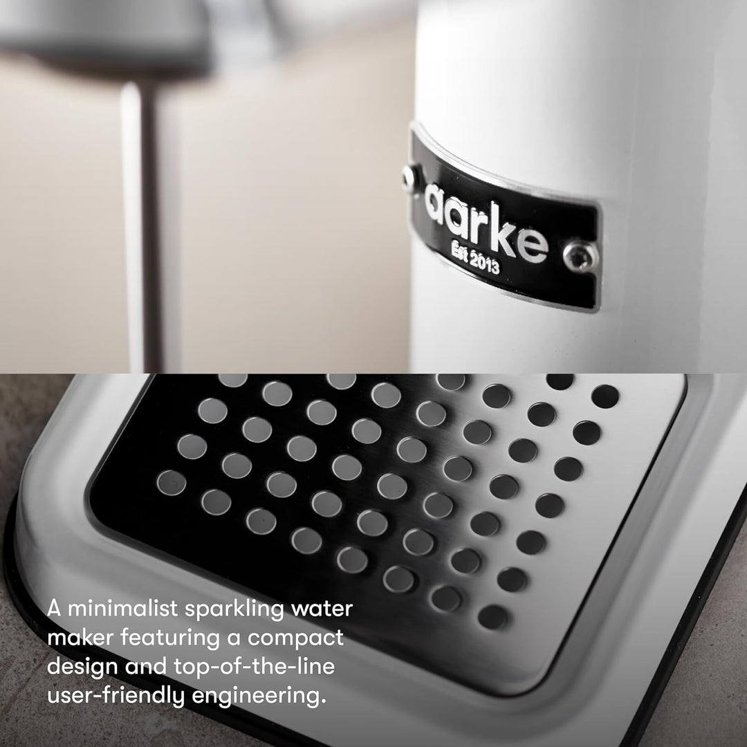 Aarke Carbonator 3, Wassersprudler aus Edelstahl mit BPA-frei Flasche, Weiss Finish