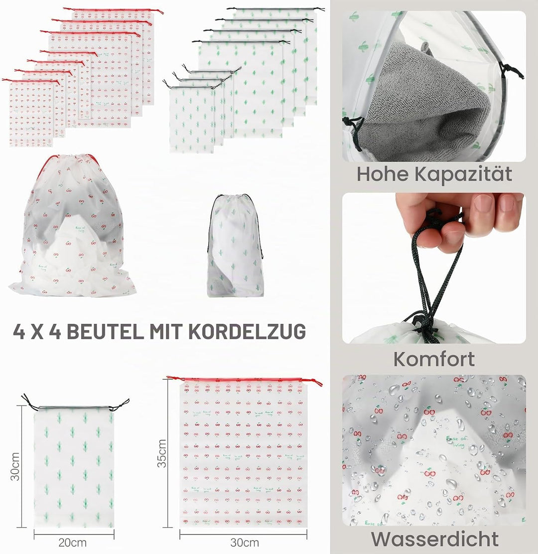 Koffer Organizer Set 17-teilig, Wasserdicht Packing Cubes, Travel Organizer zum Gepäckpacken, mit Pa