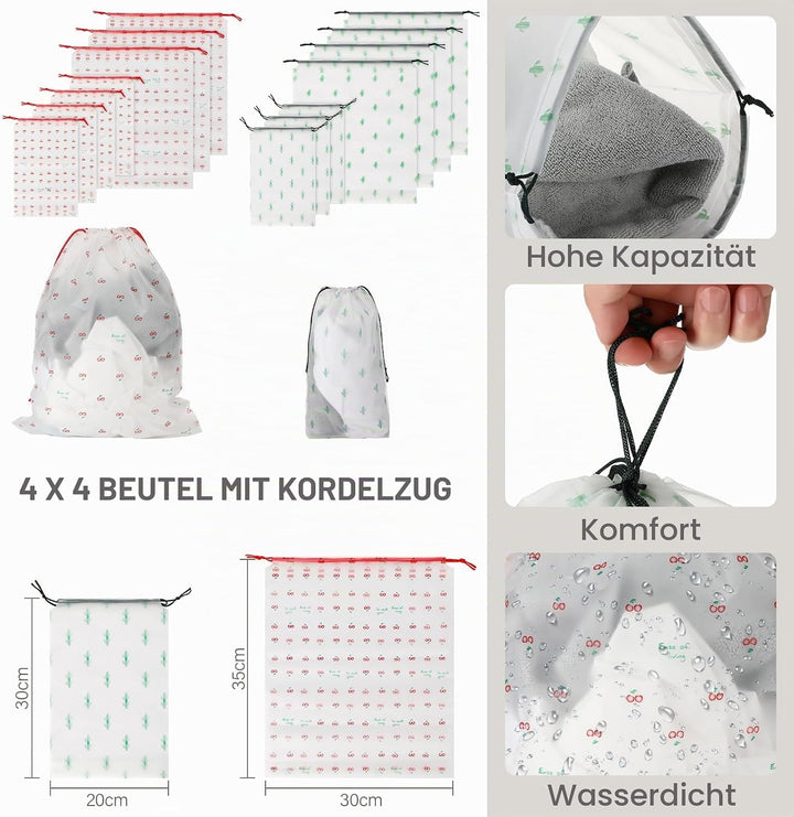 Koffer Organizer Set 17-teilig, Wasserdicht Packing Cubes, Travel Organizer zum Gepäckpacken, mit Pa