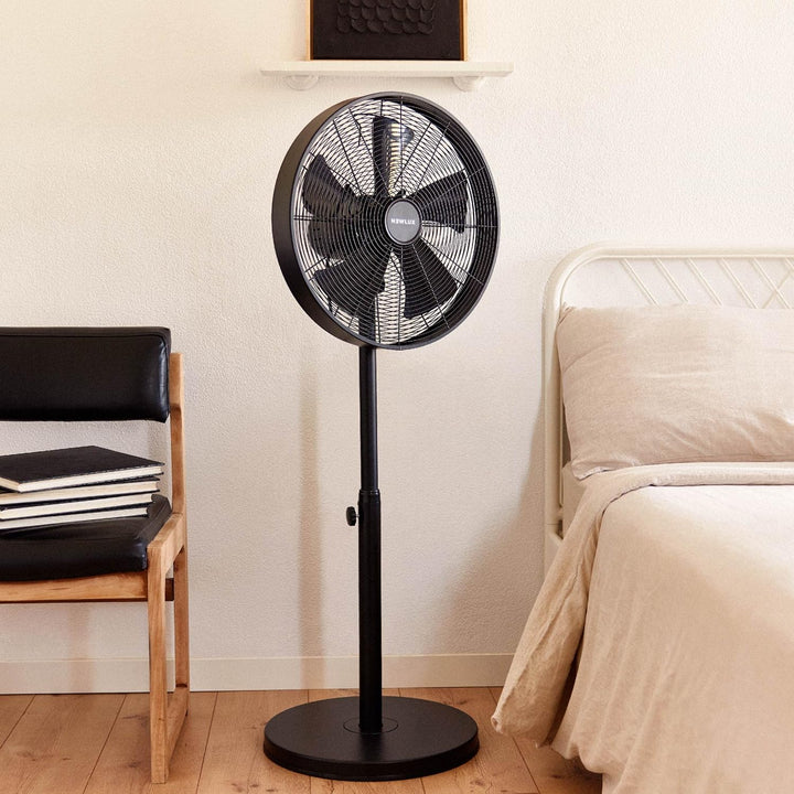 Newlux - Standventilator W1250 Smart mit 5 Flügeln mit Ø 40 cm, 3 Geschwindigkeiten und Kupfermotor,