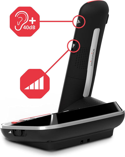 Swissvoice Xtra 2355 Duo schnurloses DECT Grosstasten Telefon mit Anrufbeantworter, Zwei Mobilteile,
