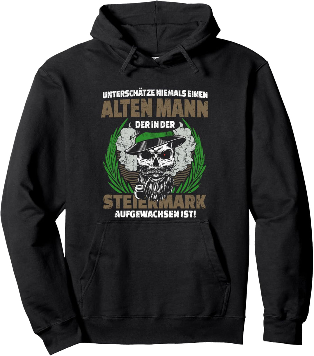 Unterschätze Niemals Einen Alten Mann Steiermark Spruch Pullover Hoodie