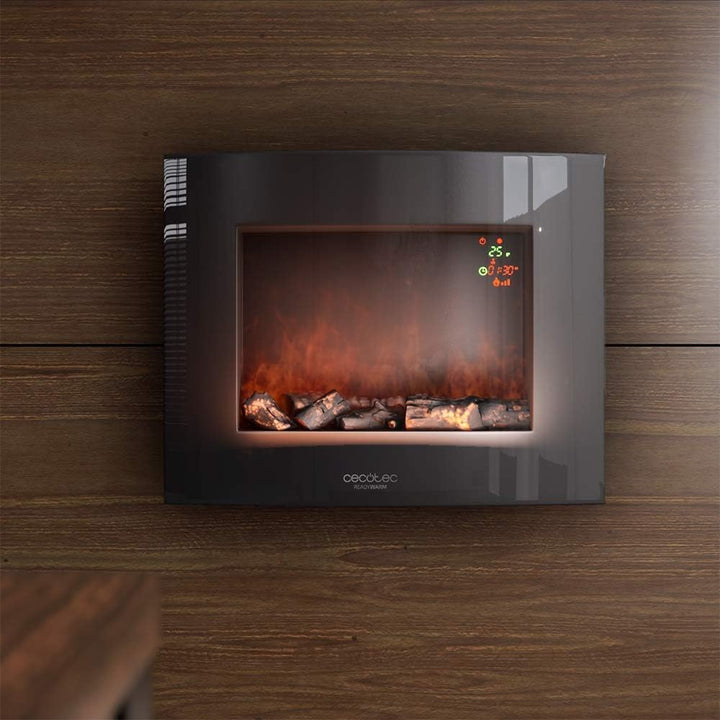 Cecotec Elektrischer Kaminofen mit Fernbedienung Ready Warm 2600 Curved Flames. 26", 2000 W mit 2 Le