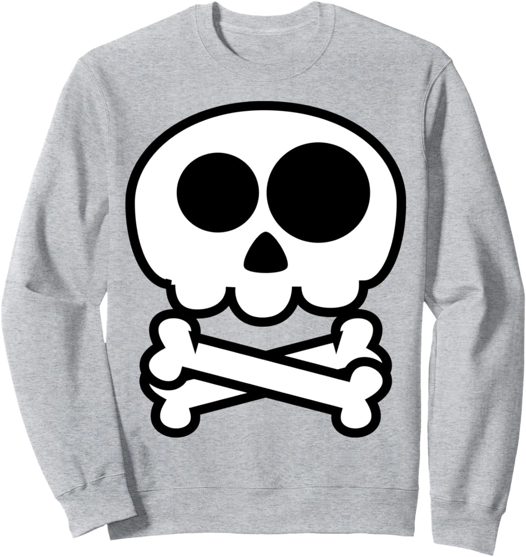 Netter Karikaturschädel und gekreuzte Knochen Sweatshirt