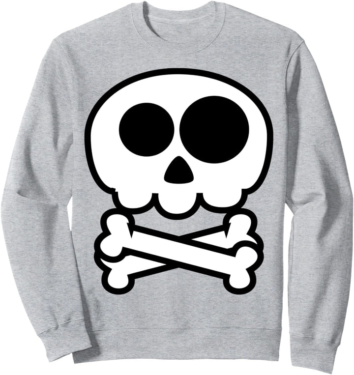 Netter Karikaturschädel und gekreuzte Knochen Sweatshirt