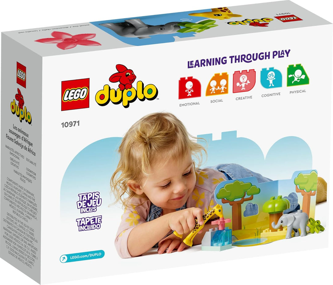 JOERRES DUPLO Wild Animals of Africa 10971 Safari Building Toy Set for Toddlers, Preschool Boys and