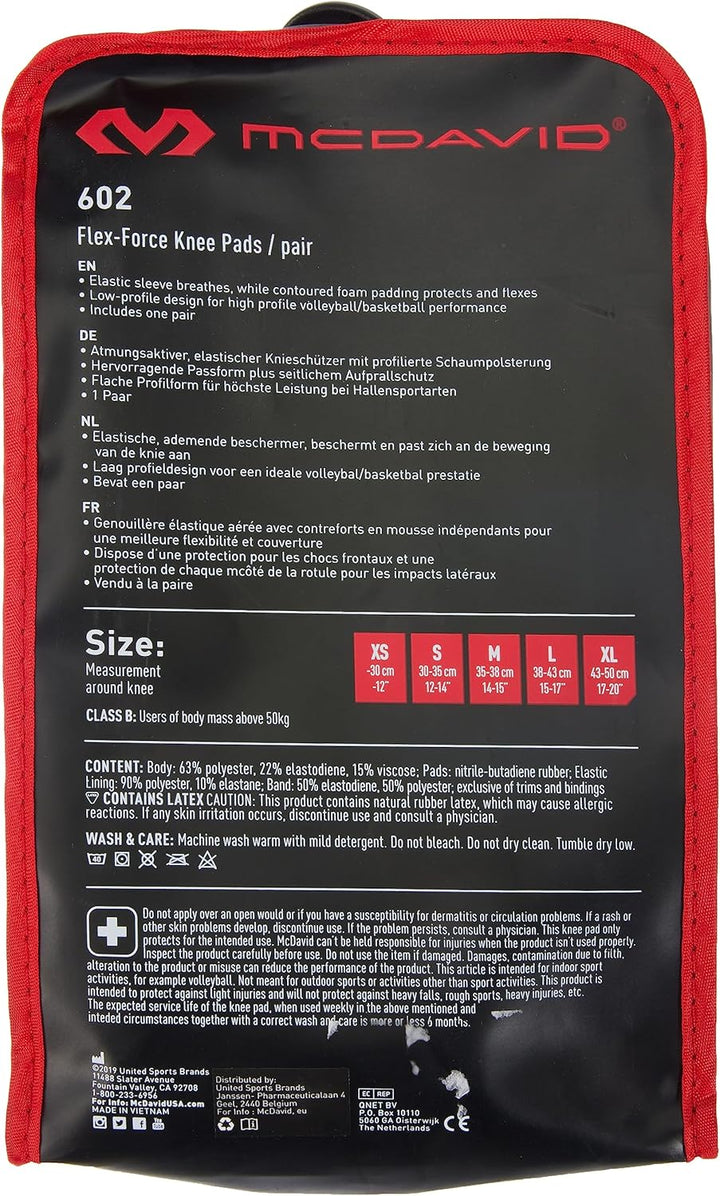 McDavid Knie-/Ellbogenschützer 602 Flexy, Black schwarz M Single, schwarz M Single