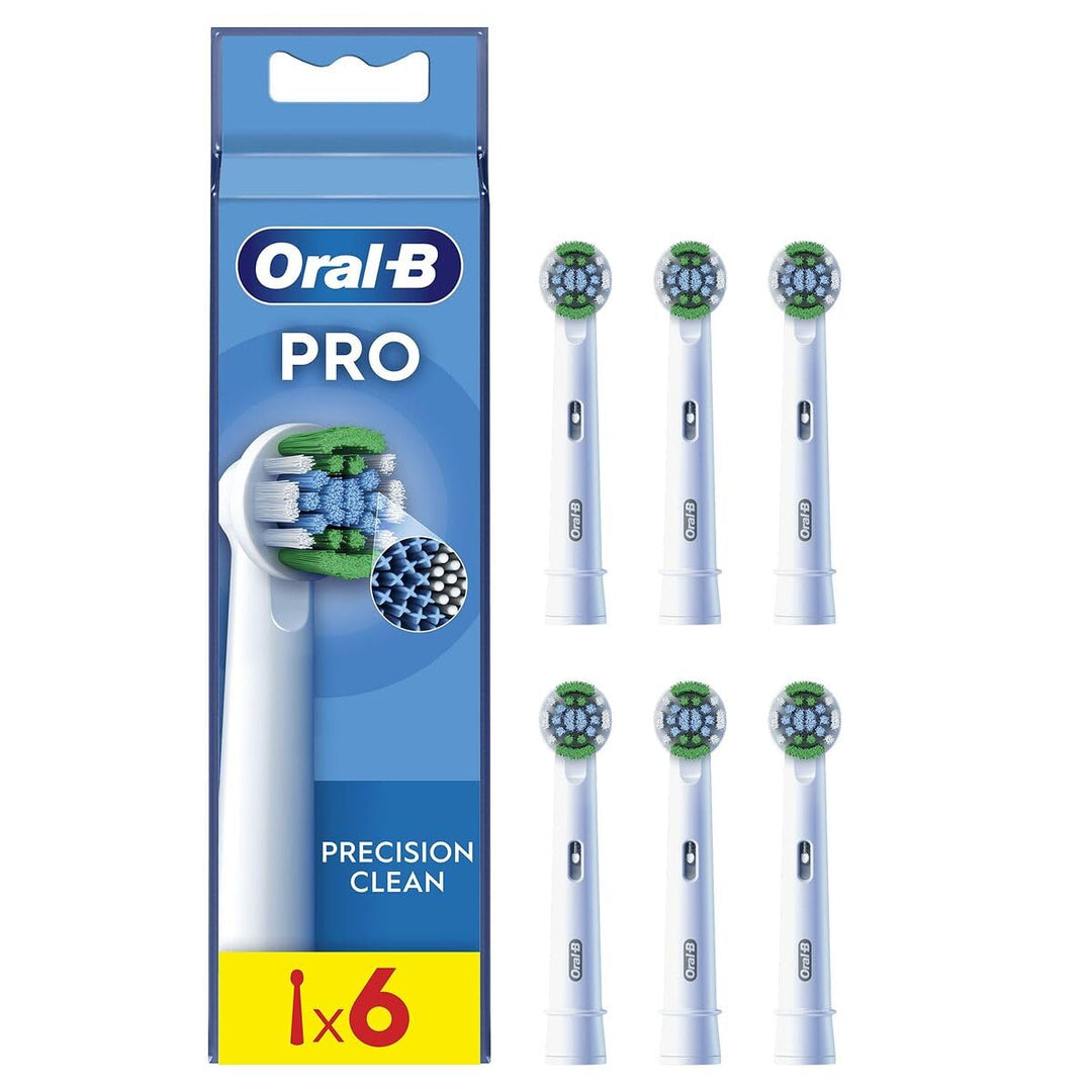Oral-B Pro Precision Clean Ersatzteile für elektrische Zahnbürste, 6 Stück, Weiss - Original Neue Ve