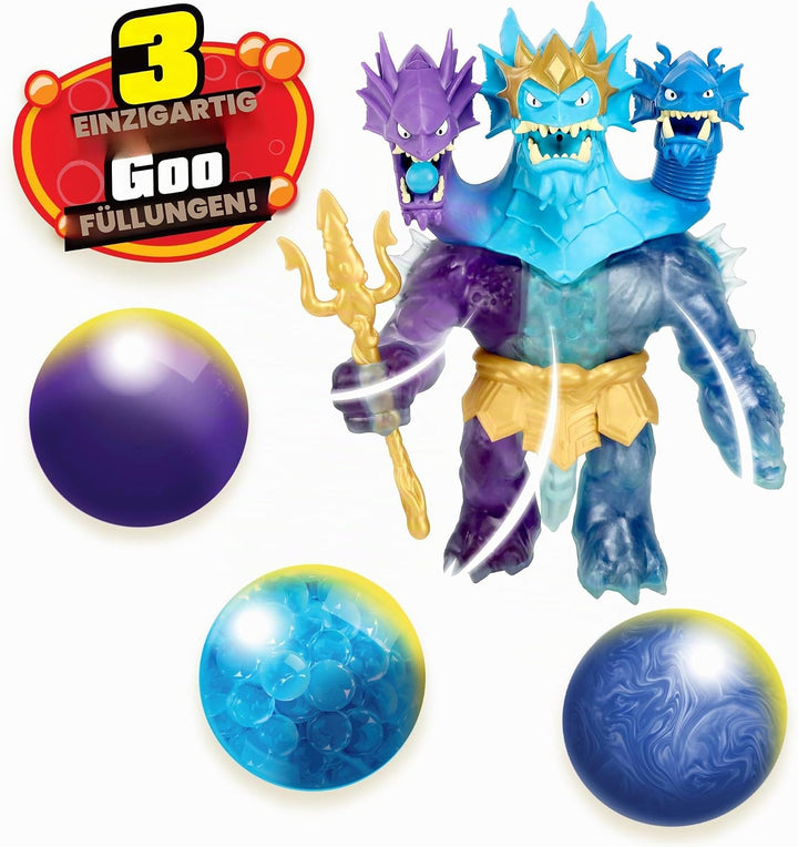 Heroes of Goo Jit Zu Deep GOO Sea King Hydra-Figur mit 3-in-1-Schleim-Power, 3 Köpfen und Licht- &amp; S
