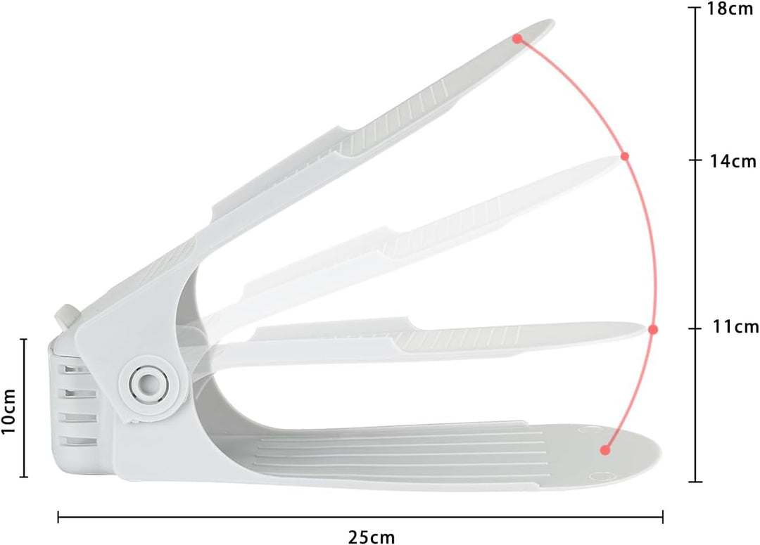 30 x Verstellbarer Schuhregal Schuhstapler schuhaufbewahrung Schuhorganizer Schuhhalter Farbe: Weiss