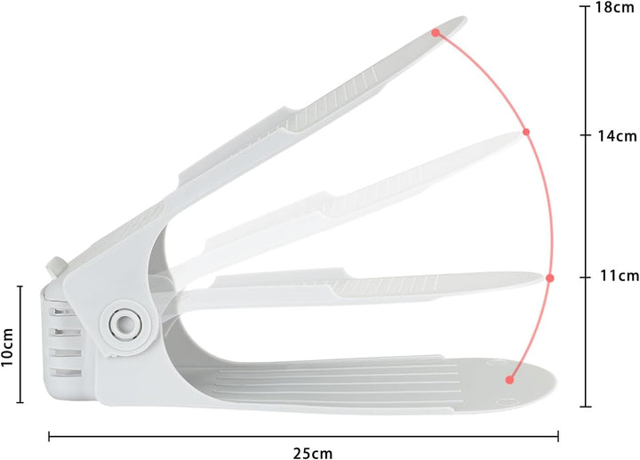 30 x Verstellbarer Schuhregal Schuhstapler schuhaufbewahrung Schuhorganizer Schuhhalter Farbe: Weiss