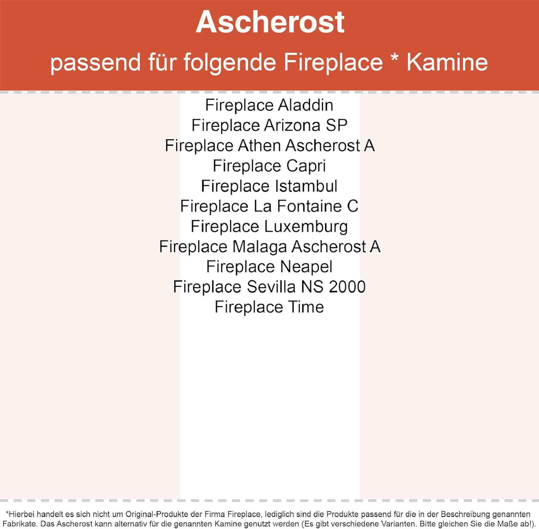 Kaminrost - Passend für Fireplace Kaminöfen inkl. Modellübersicht - Ascherost Kamin aus massivem Sta