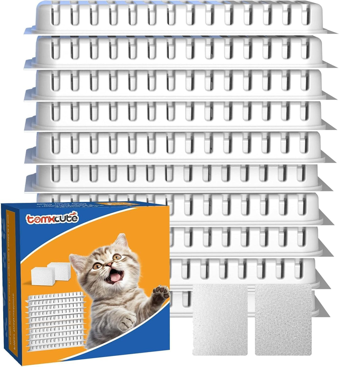 Tomxcute Katzenbrunnen Filter, Ersatz-Filter für 108oz/3.2L Katze-Brunnen, 10 Packs Filter & 2 Schwä