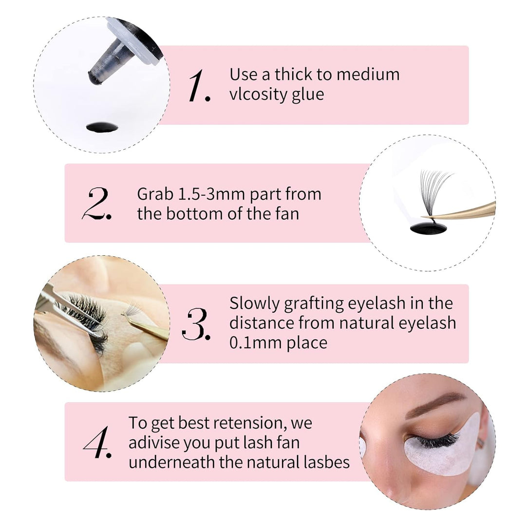 Russische Vorgefertigte 14D 0.05 D Curl 9-16mm Mixed 1000pcs Wimpern Extensions Promade Russische Fä
