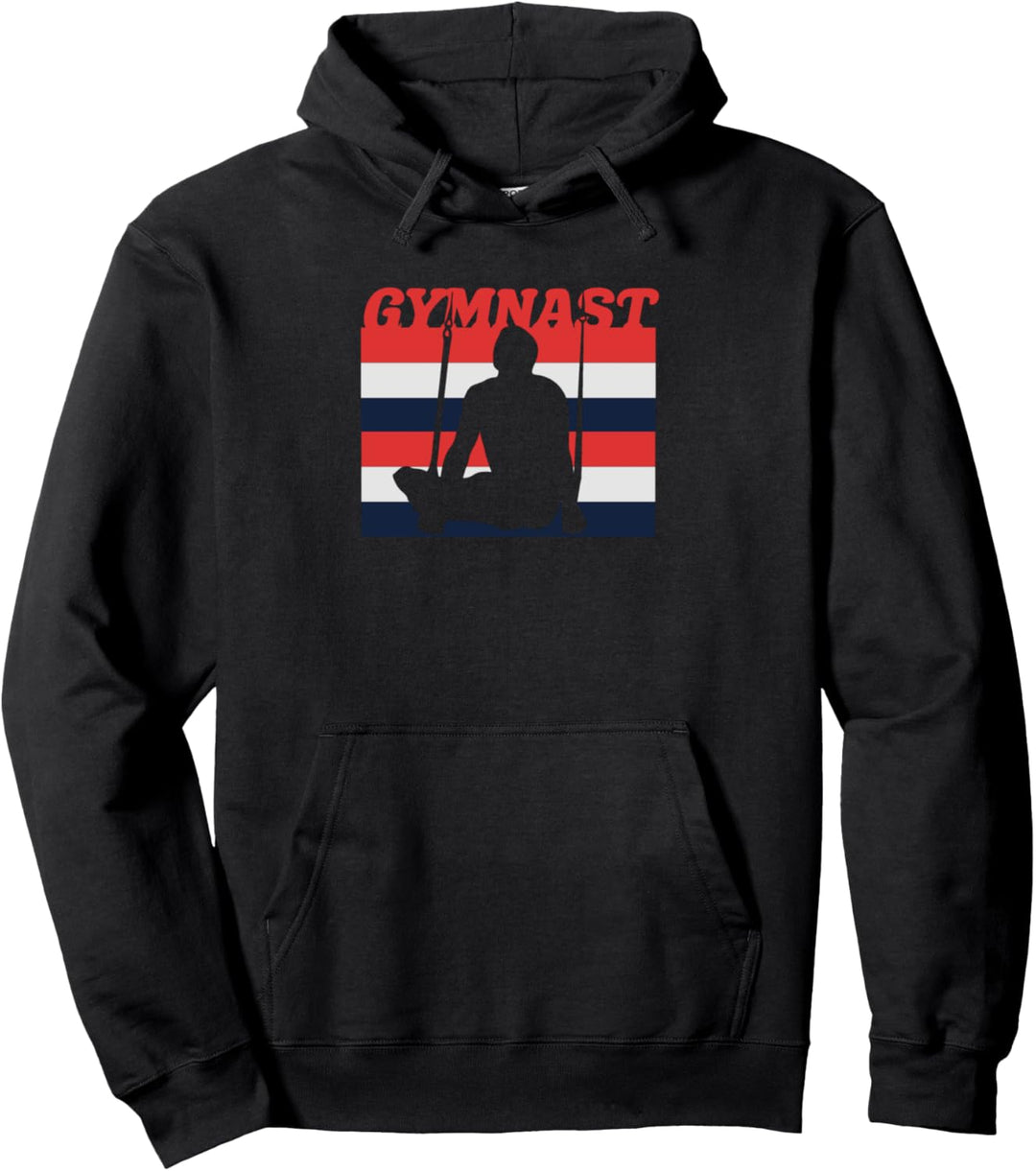 Still Rings Gymnastics USA Team Sports American Gymnast Pullover Hoodie