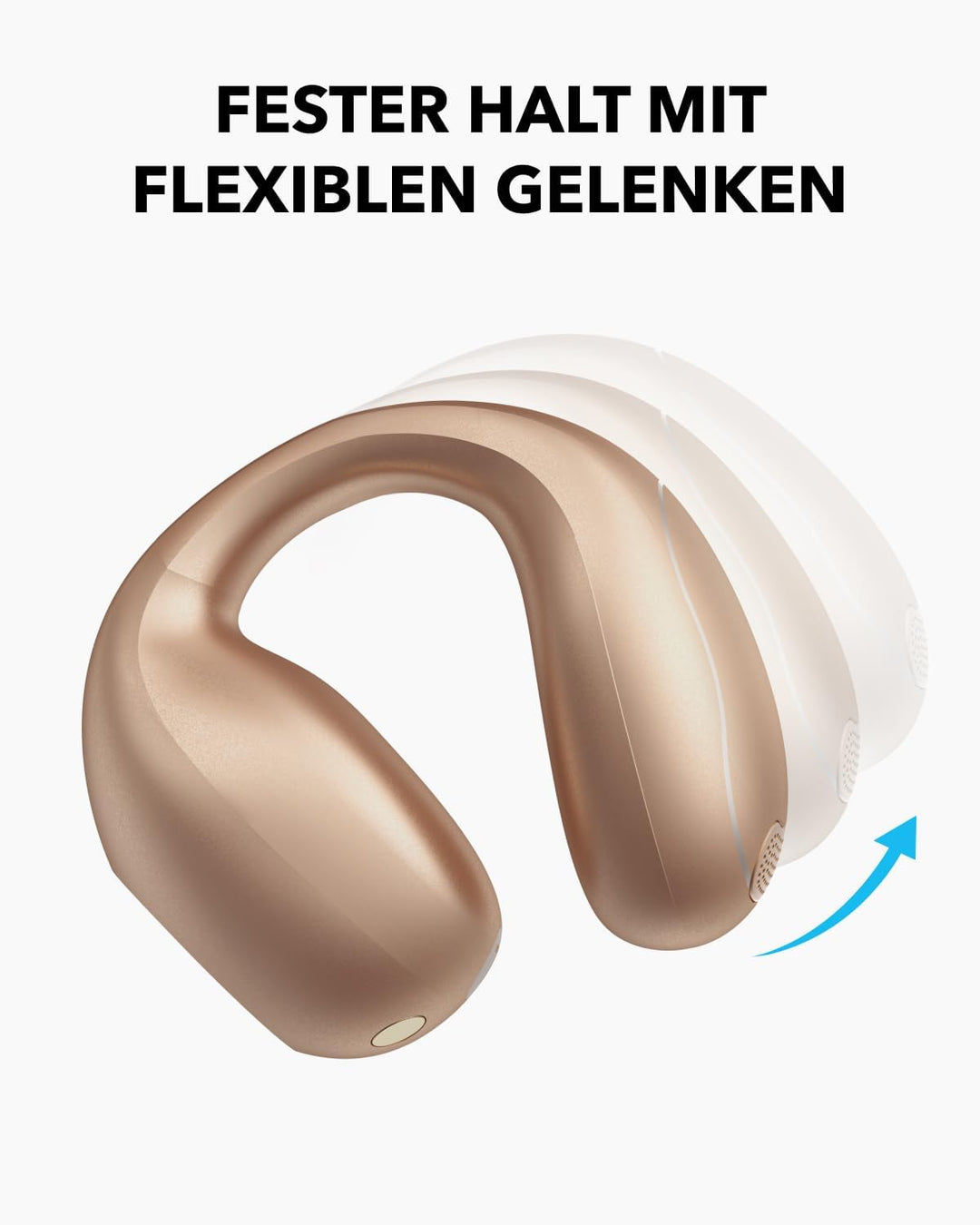 soundcore C40i von Anker, Open-Ear Earbuds, Clip-On Kopfhörer, flexibles Gelenk-Design, Tastensteuer