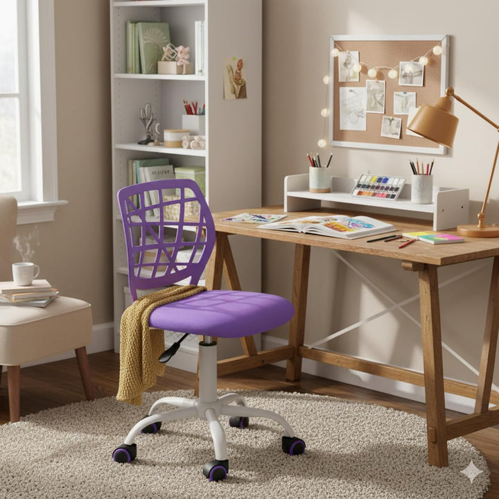 FurnitureR Bürostuhl Schreibtischstuhl Höhenverstellbar Stoffsitz Ergonomischer Arbeitsstuhl ohne Ar