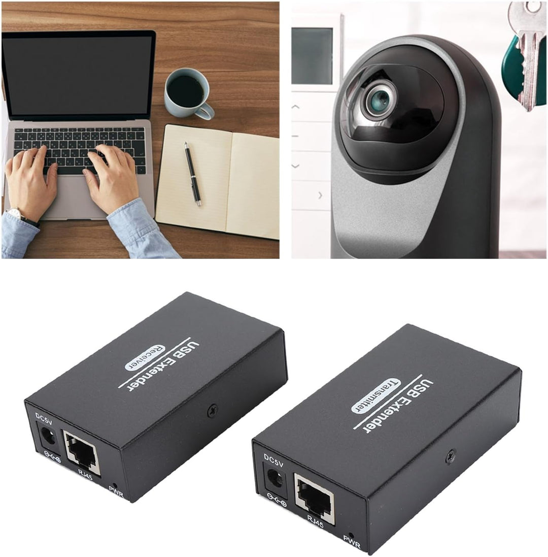 USB 2.0 Extender Bis zu 120 M über Cat5e/6/7, 4 USB 2.0 Ports, USB Over Ethernet Extender RJ45, für,