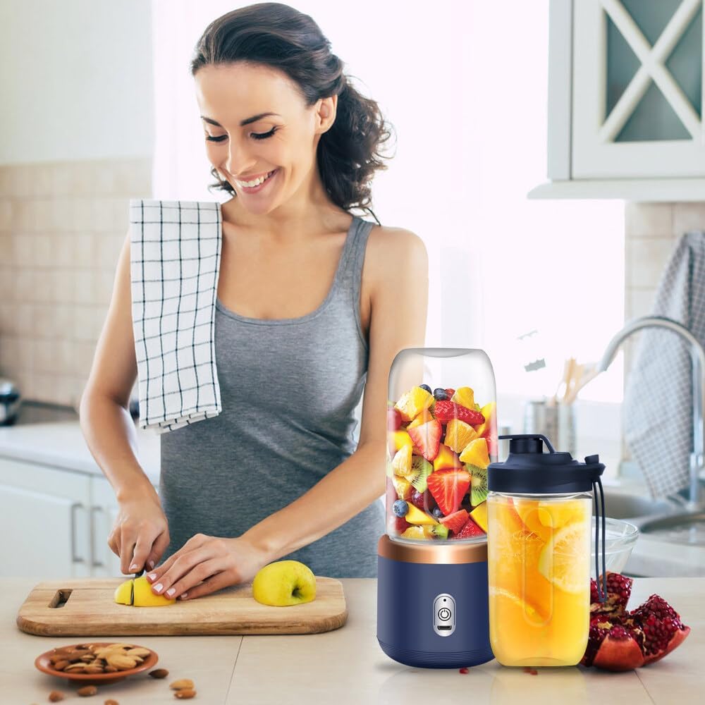 Tragbarer Mixer, TGKYK 400ML Portable Blender mit Tassen, Bürsten und 6 Klingen, USB-Laden Mixer Smo